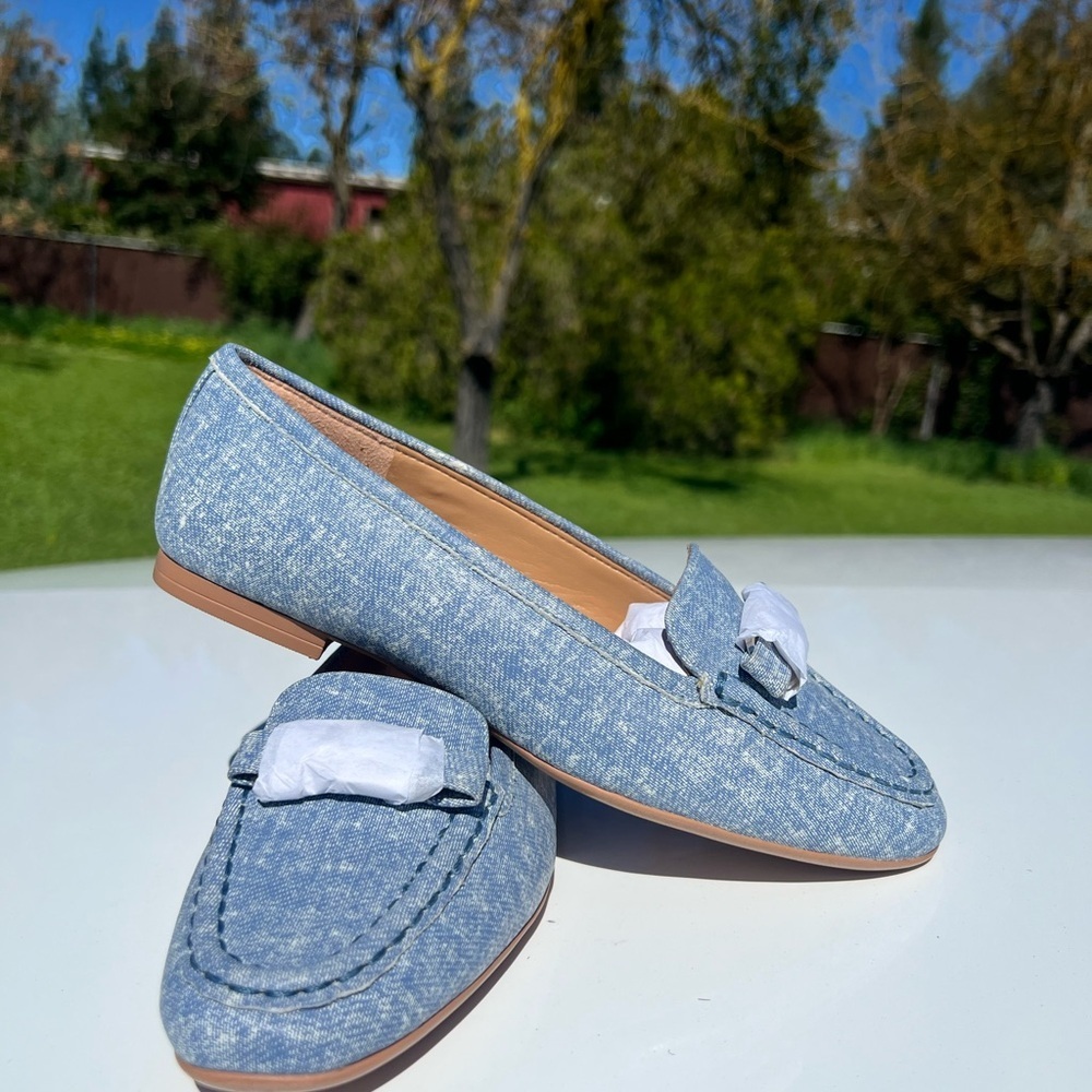 Naturalizer Layla Light Blue Suede Slip-On Loafers
